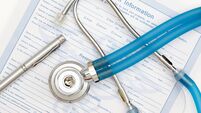 Patient information sheet with a stethoscope