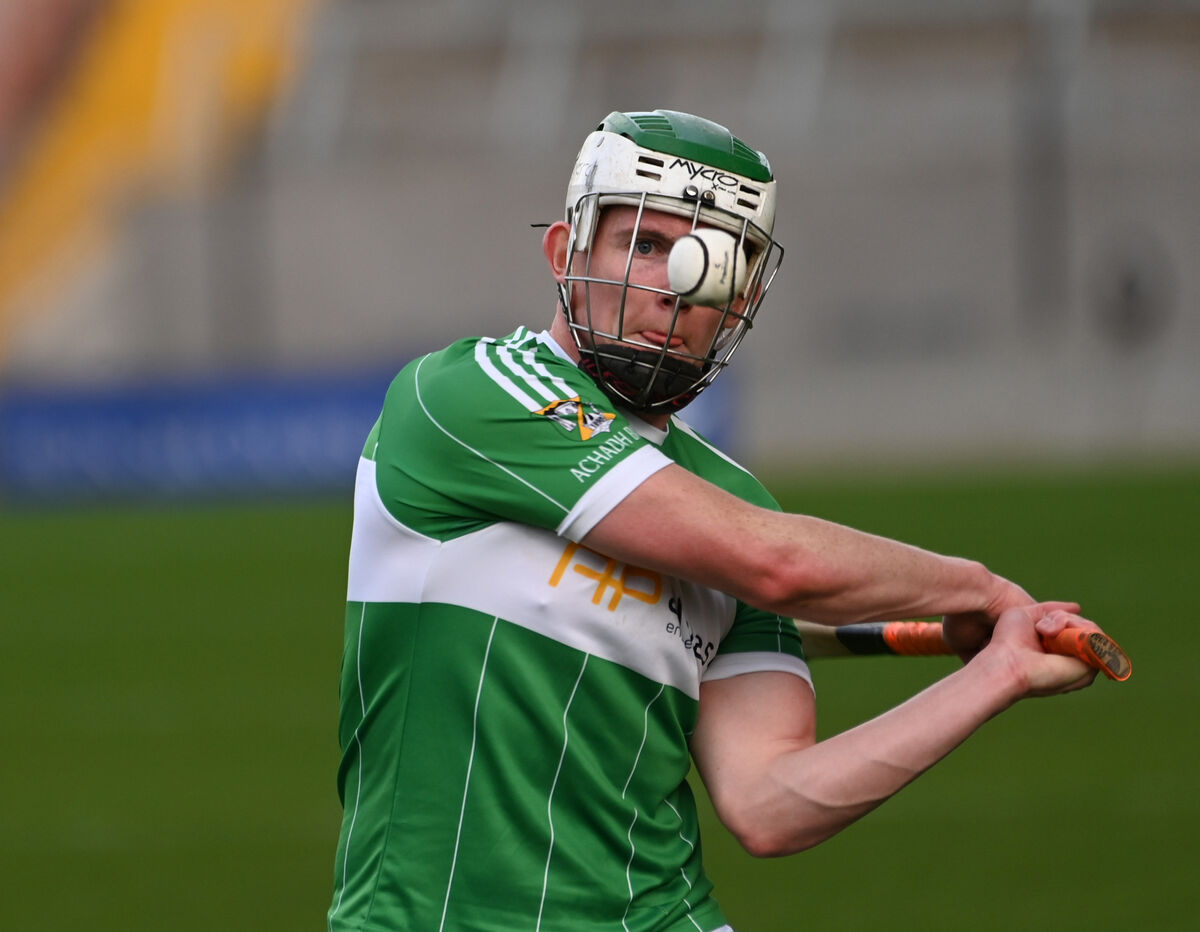 Aghabullogue's Matthew Bradley shoots over a point against Midleton's second team in 2023. Picture: Eddie O'Hare Aghabullogue's Matthew Bradley shoots over a point against Midleton's second team in 2023. Picture: Eddie O'Hare