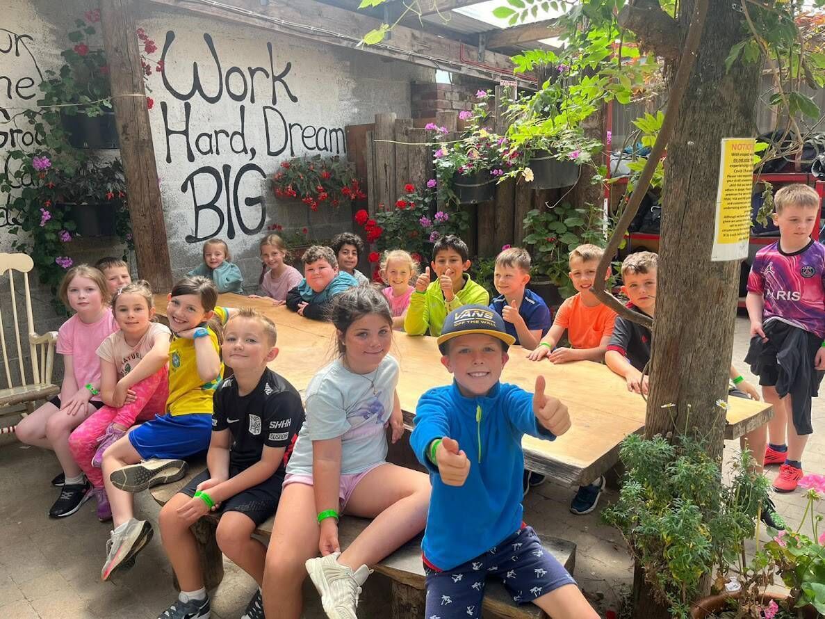 The 7 to 9 age group at the 48th South Parish/Turners Cross Summer Scheme ejoyed a fun-filled day at The West Cork Secret Activity Centre in Timoleague.