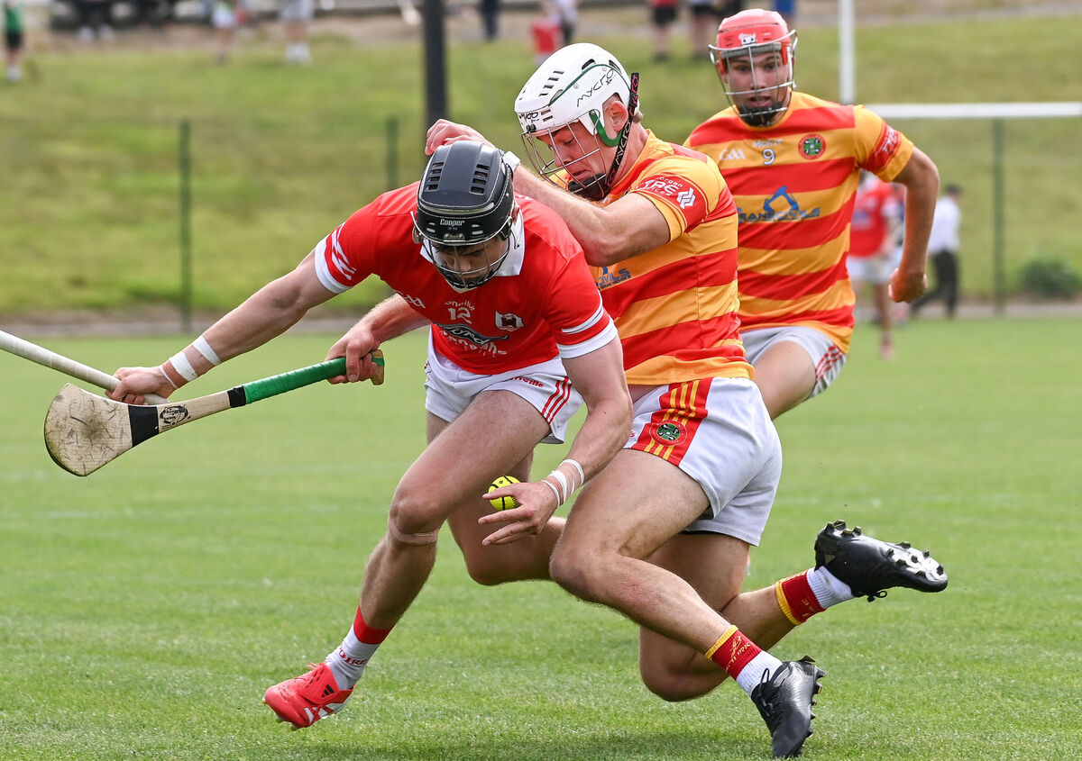  Charleville's Darragh Fitzgibbon tries to get away from Gearóid O'Donovan of Newcestown a fortnight ago. Picture: David Keane