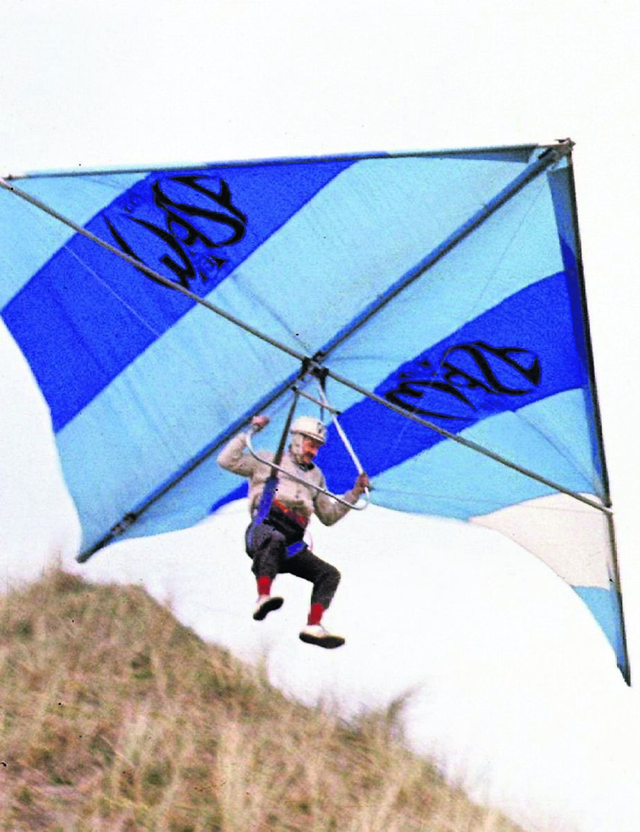 Joey Kerrigan - father of Jo - hang gliding. She recalls him jumping off Carrauntuohill, possibly to celebrate his 75th birthday