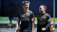 Colin Henderson and Dylan McGlade celebrate winning the match 8/8/2025