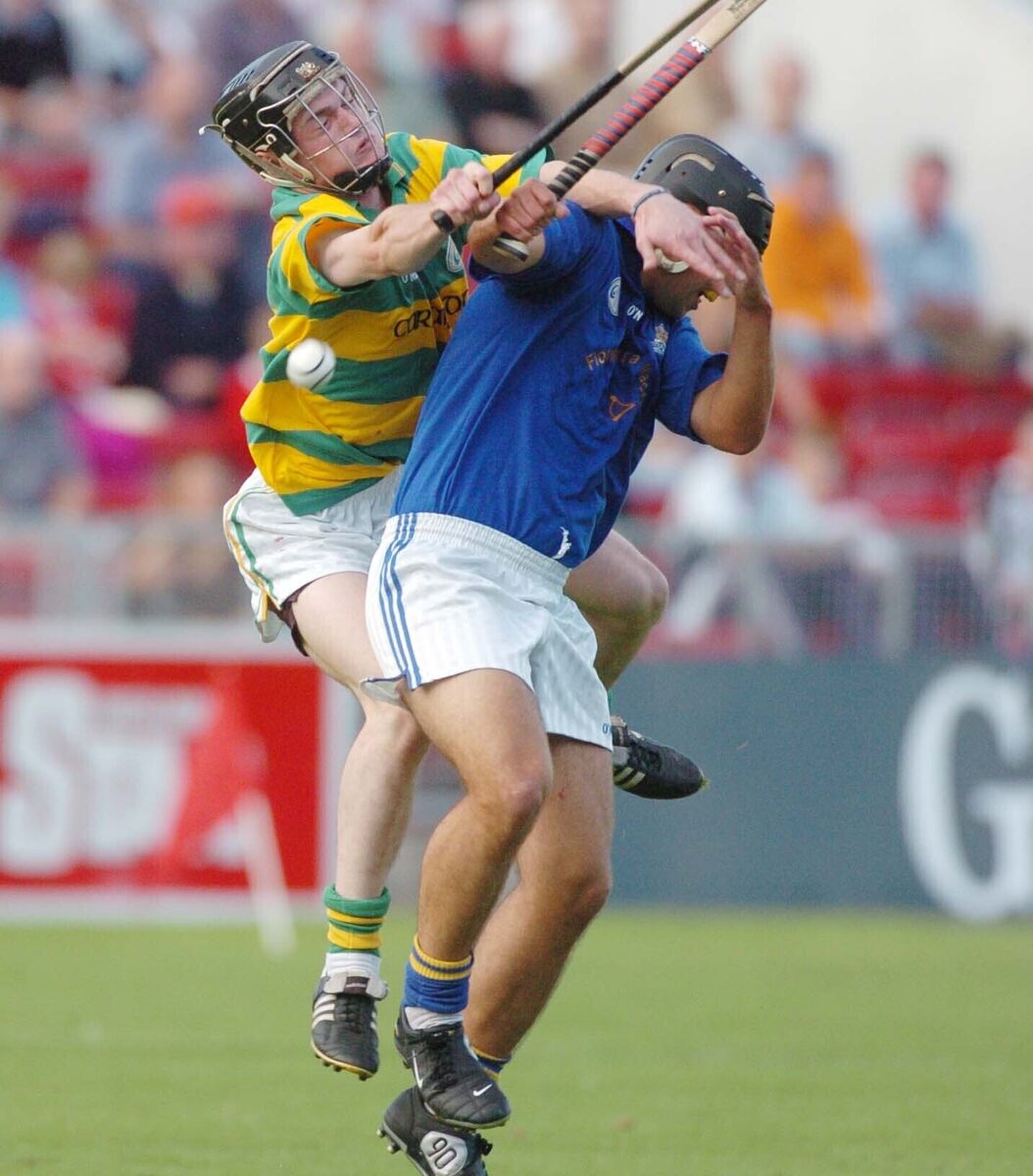 The ball breaks between St Finbarr's Aidan Fitzpatrick and Blackrock's Chris Murphy in 2005. Picture: Eddie O'Hare