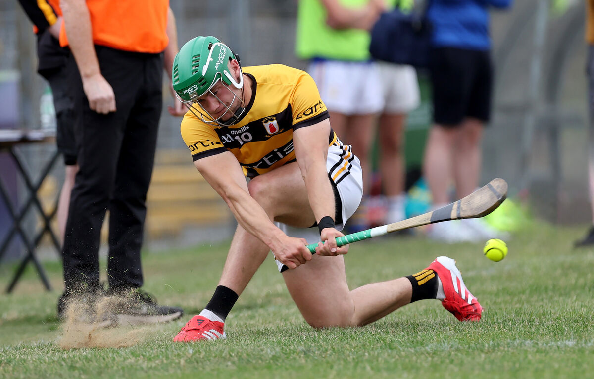 Kevin Moynihan, Na Piarsaigh, strikes a sideline cut against Carrigtwohill. Picture: Jim Coughlan Kevin Moynihan, Na Piarsaigh, strikes a sideline cut against Carrigtwohill. Picture: Jim Coughlan