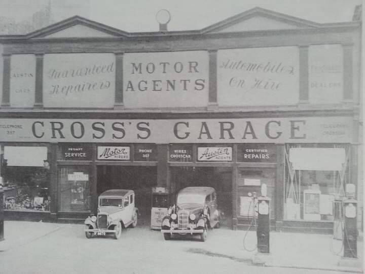 Cross's Garage in South Mall, which was the intended destination of the car that day in 1939 Cross's Garage in South Mall, which was the intended destination of the car that day in 1939