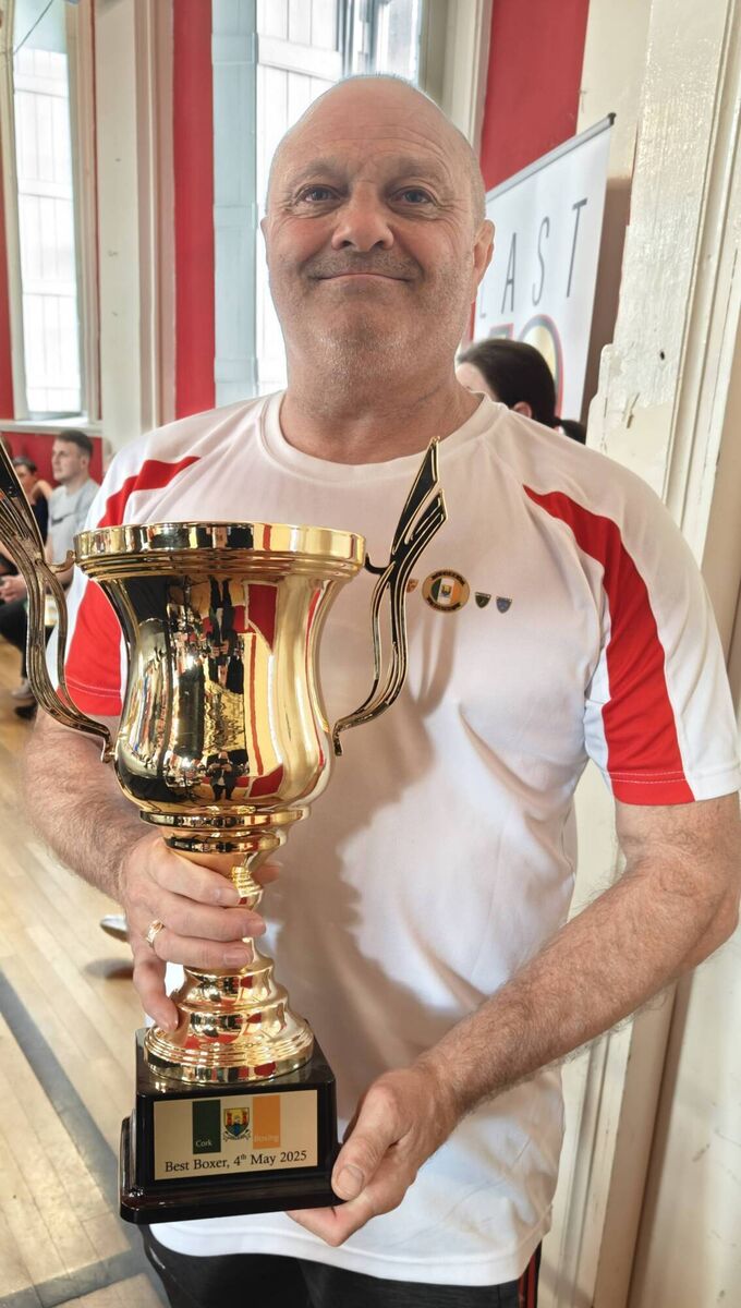 Will Rossall, head coach of DeCourcey Boxing Club, pictured with the De Courcey Cup.  Will Rossall, head coach of DeCourcey Boxing Club, pictured with the De Courcey Cup.