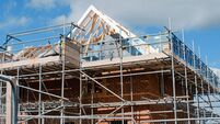 Loading platform made of scaffold system on housing development construction site