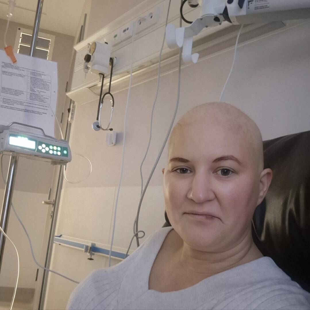 Sabrina after undergoing a double reconstructive mastectomy. Sabrina after undergoing a double reconstructive mastectomy.