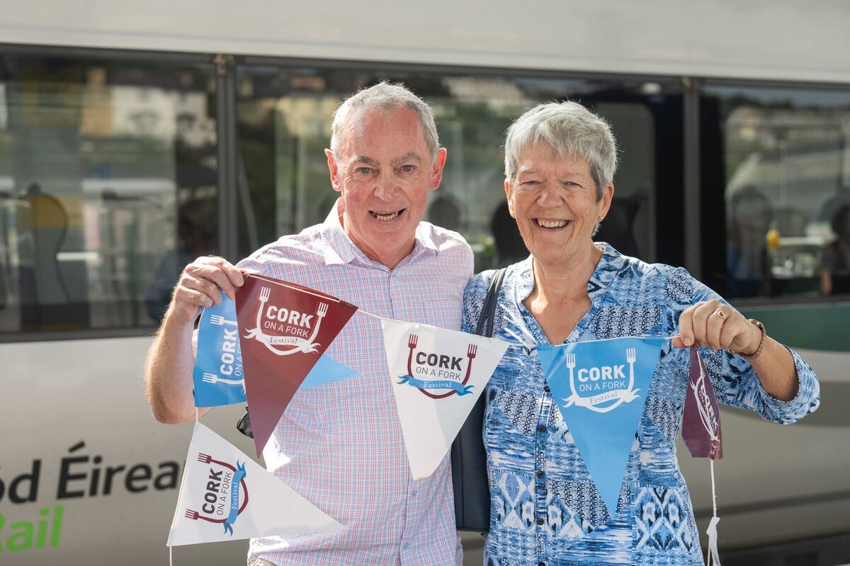 Tony and Susan Falvey from Blackrock about to board the Cork–Midleton FoodCloud Rail Experience, celebrating their wedding anniversary. Picture: Joleen Cronin
Tony and Susan Falvey from Blackrock about to board the Cork–Midleton FoodCloud Rail Experience, celebrating their wedding anniversary. Picture: Joleen Cronin
