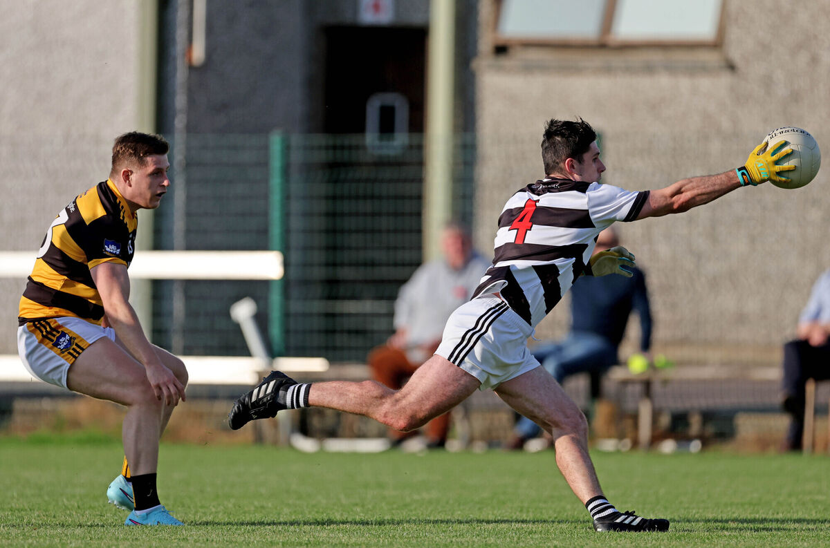 Ciaran Horgan, St. Nicks, gets away from Aidan Moynihan, Canovee, during their Division 6 FL final this season. Picture: Jim Coughlan. Ciaran Horgan, St. Nicks, gets away from Aidan Moynihan, Canovee, during their Division 6 FL final this season. Picture: Jim Coughlan.