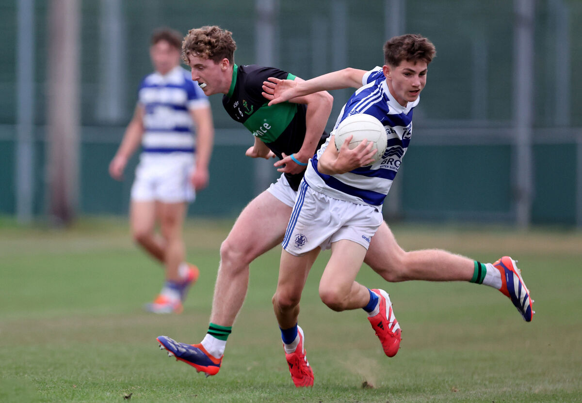 Cian Power, Nemo Rangers, tackles Gerard Murphy, Kinsale. Picture: Jim Coughlan. Cian Power, Nemo Rangers, tackles Gerard Murphy, Kinsale. Picture: Jim Coughlan.