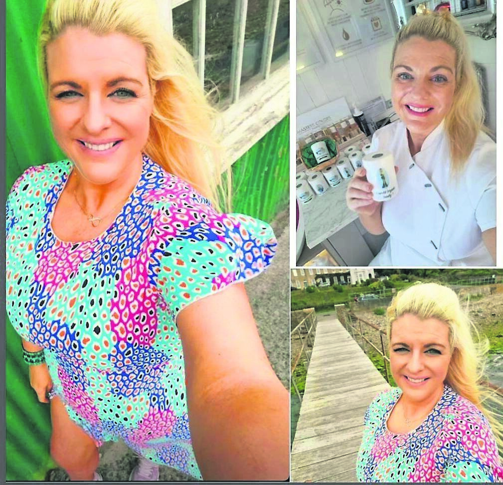 Emer O’Callaghan wearing a dress from Ruby Rouge Boutique, tan is Top Image, make-up is Master Colors Paris, and also pictured in her work uniform with her Emerald Organic Body Scrub - all available from Emerald Beauty Clinic Emer O’Callaghan wearing a dress from Ruby Rouge Boutique, tan is Top Image, make-up is Master Colors Paris, and also pictured in her work uniform with her Emerald Organic Body Scrub - all available from Emerald Beauty Clinic