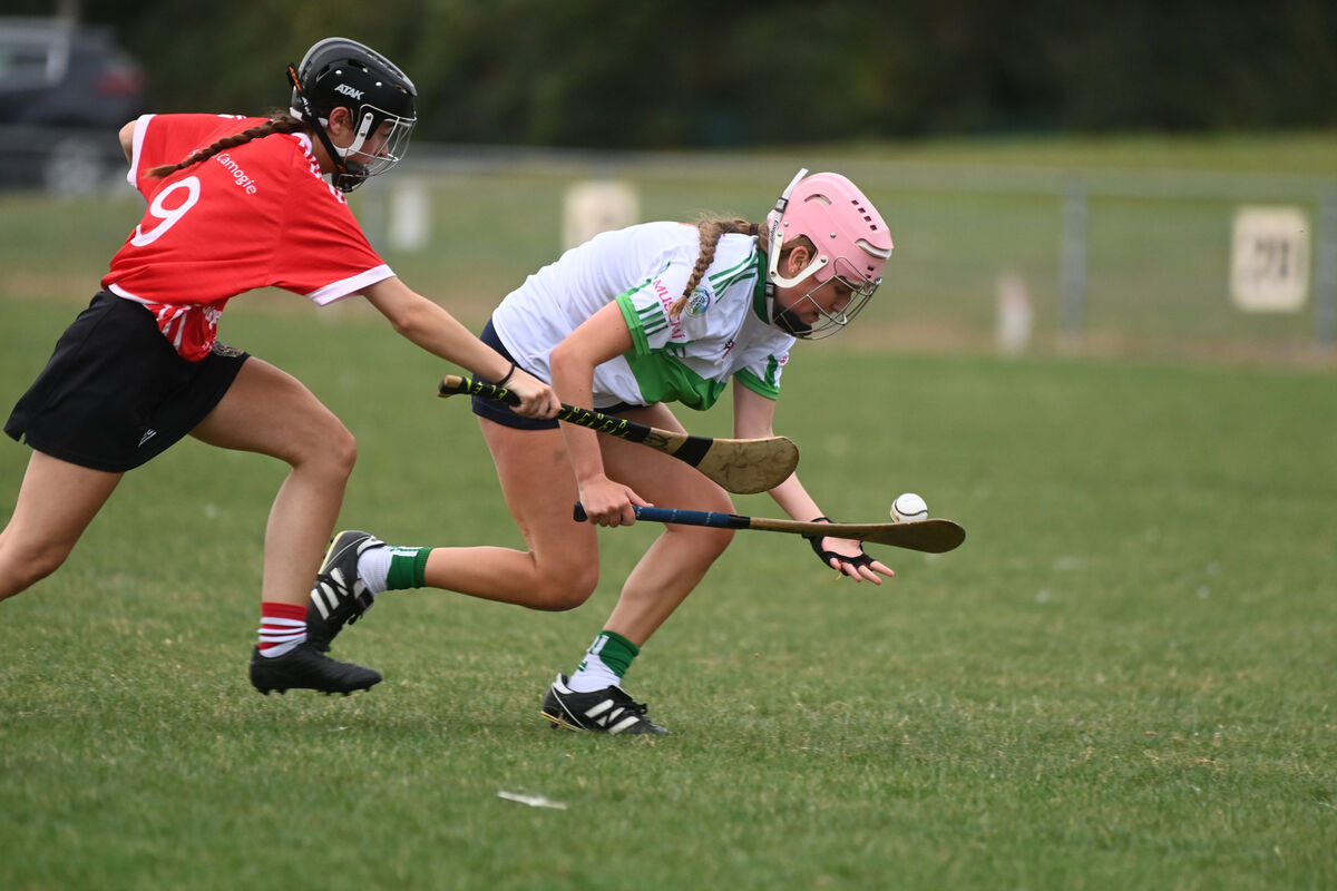 Sophie Donohoe, Muskerry, in action against Elannan Sheehan, Seandún. Picture: Larry Cummins Sophie Donohoe, Muskerry, in action against Elannan Sheehan, Seandún. Picture: Larry Cummins