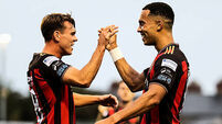 Douglas James-Taylor celebrates scoring a goal with Dayle Rooney 22/8/2025