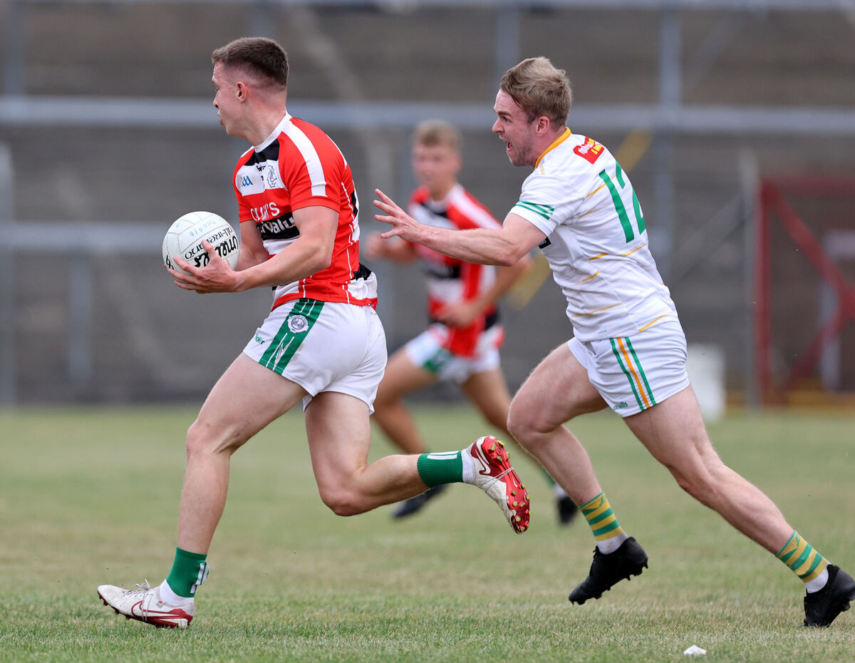 Luke Fahy, Ballincollig, takes on Daniel Meaney, St Michael's. Picture: Jim Coughlan. Luke Fahy, Ballincollig, takes on Daniel Meaney, St Michael's. Picture: Jim Coughlan.