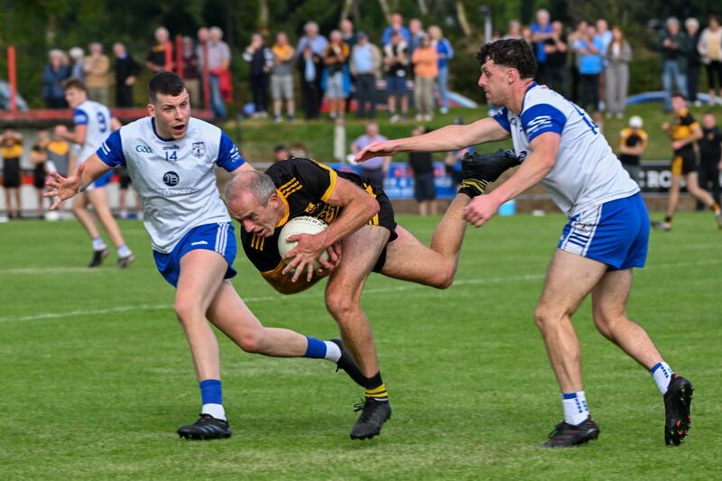 Clyda Rovers’ Paudie Kissane drives forward against Knocknagree. Picture: Chani Anderson.