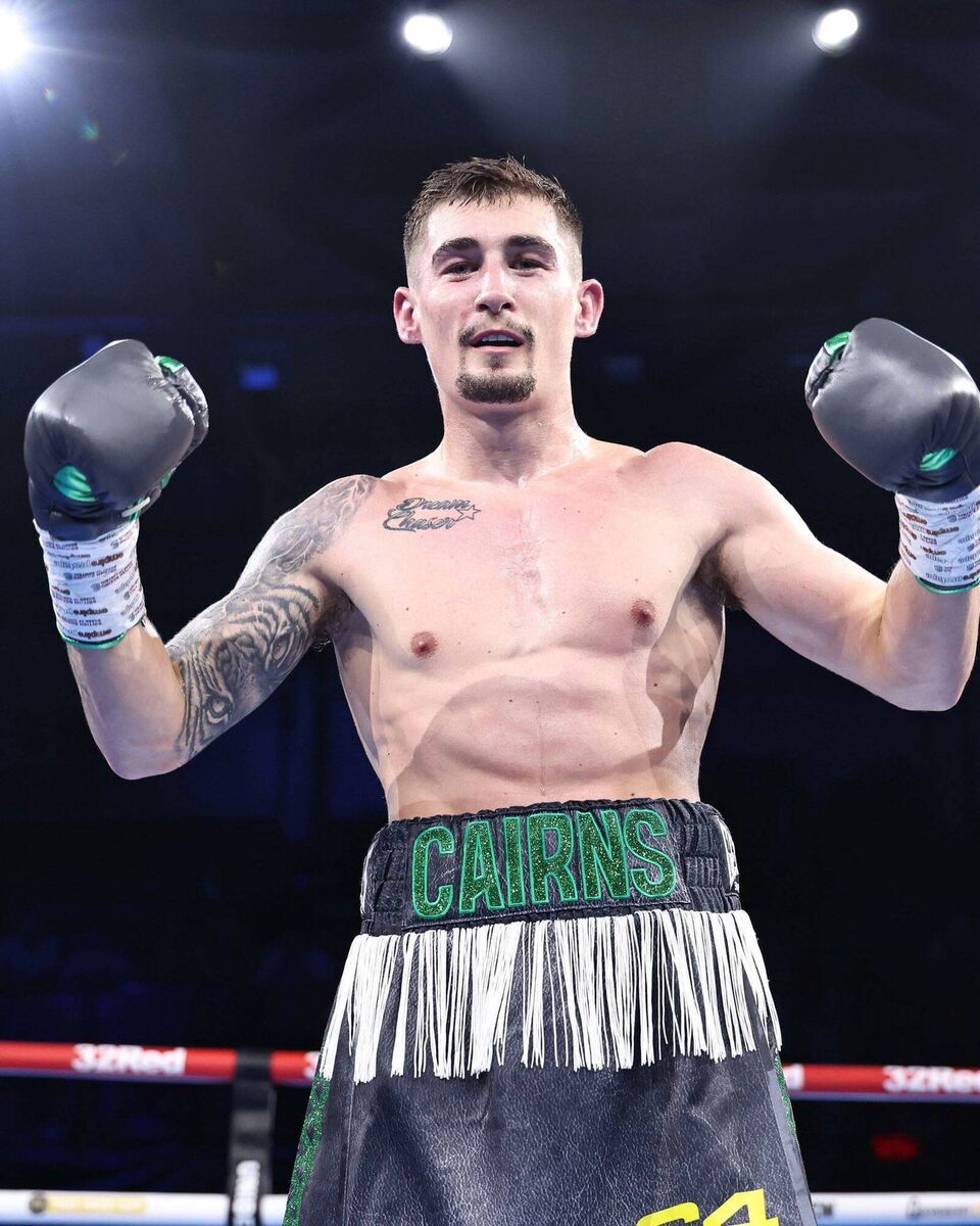 Cork boxer Steven Cairns after he stopped Kirk Stevens in the fifth round, live on DAZN Boxing. Cork boxer Steven Cairns after he stopped Kirk Stevens in the fifth round, live on DAZN Boxing.