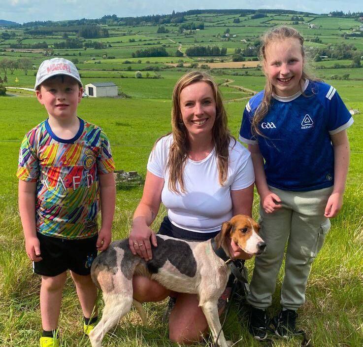 Cork Draghunting: Mary Barrett with Lewis Lass of Shanakiel Harriers, along with Lewis and Charlotte Barrett.