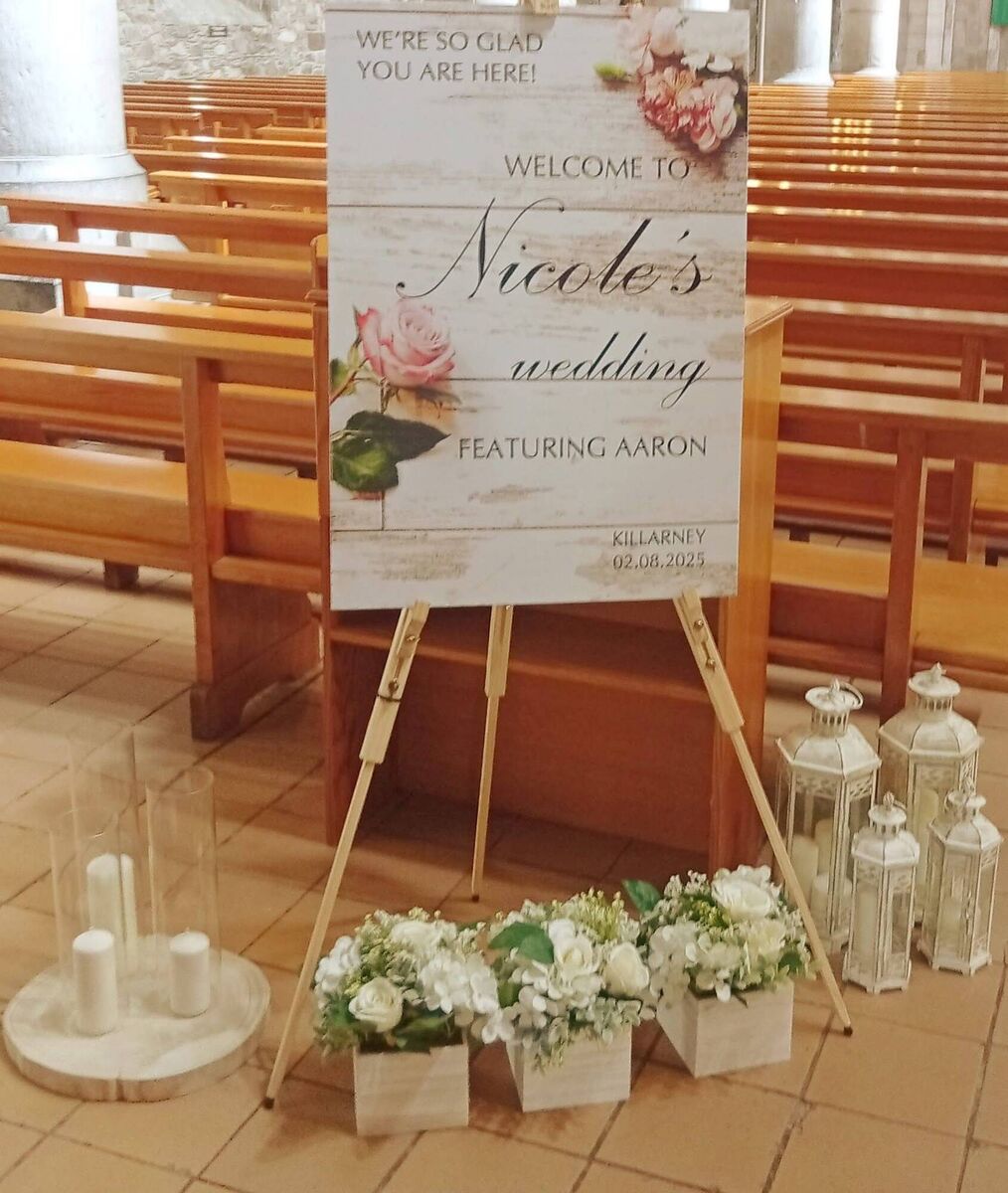 Nicole and Aaron were wed at St Mary's Cathedral in Killarney on August 2. 