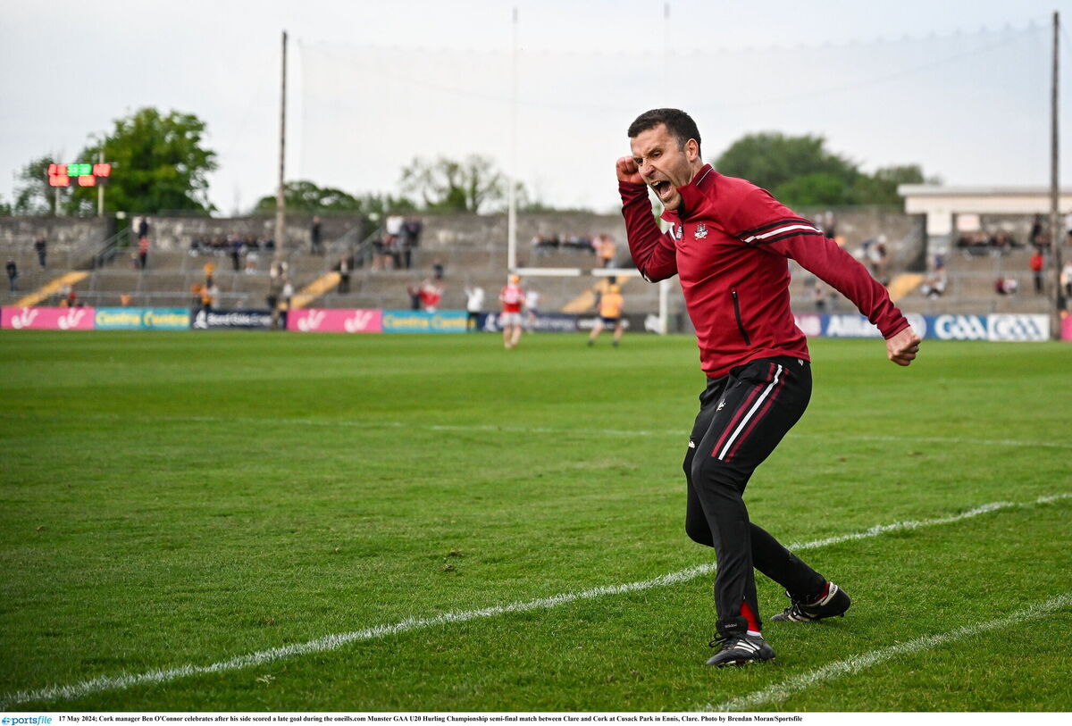 Ben O'Connor celebrates a late goal for the Cork U20s away to Clare. Picture: Brendan Moran/Sportsfile Ben O'Connor celebrates a late goal for the Cork U20s away to Clare. Picture: Brendan Moran/Sportsfile