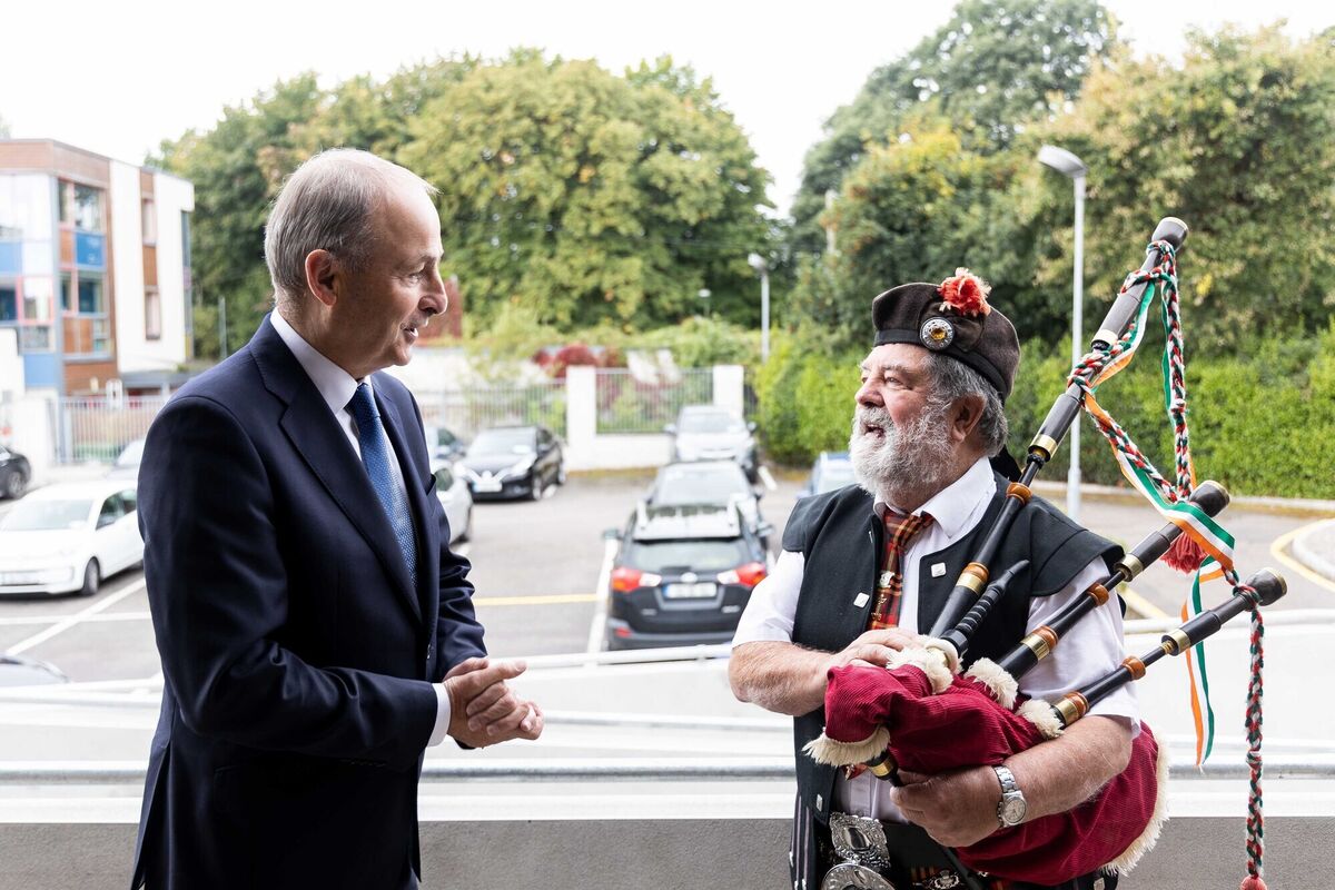 An Taoiseach, Mícheál Martin TD meeting Norman O'Rourke when he visited Cork Stroke Support centre to see the impact of their new dedicated facility that meets the needs of stroke survivors. Picture: Michael O'Sullivan.