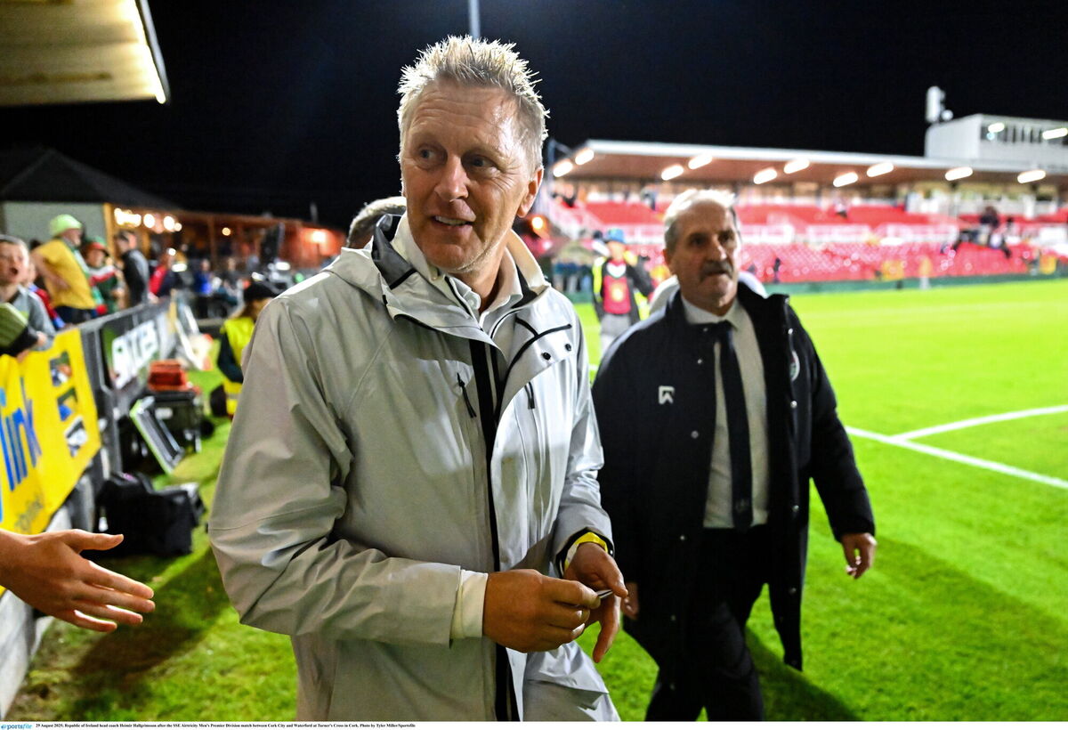 Republic of Ireland head coach Heimir Hallgrimsson after the SSE Airtricity Men's Premier Division match between Cork City and Waterford at Turner's Cross in Cork. Picture: Tyler Miller/Sportsfile Republic of Ireland head coach Heimir Hallgrimsson after the SSE Airtricity Men's Premier Division match between Cork City and Waterford at Turner's Cross in Cork. Picture: Tyler Miller/Sportsfile