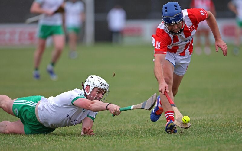 James McCarthy, Imokilly, gets away from Fenton Denny, Muskerry. Picture: Jim Coughlan. James McCarthy, Imokilly, gets away from Fenton Denny, Muskerry. Picture: Jim Coughlan.
