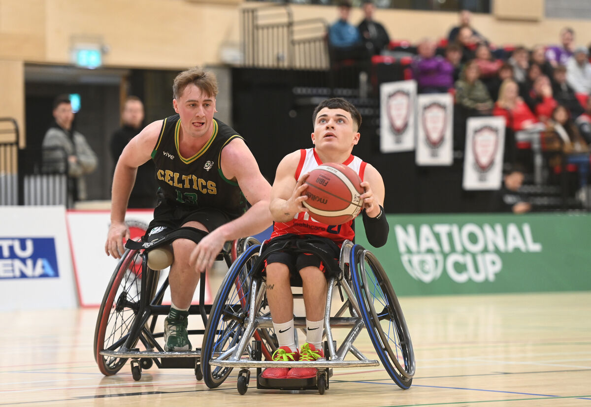 Conor Coughlan in action for Rebel Wheelers against Limerick Celtics in the IWA National Cup semi-final; Rebel Wheelers vs Limerick Celtics at MTU Arena on Saturday. Pic Larry Cummins Conor Coughlan in action for Rebel Wheelers against Limerick Celtics in the IWA National Cup semi-final; Rebel Wheelers vs Limerick Celtics at MTU Arena on Saturday. Pic Larry Cummins