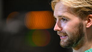 <p>Caoimhin Kelleher during a Republic of Ireland media conference at the FAI National Training Centre in Abbotstown, Dublin. Photo by Stephen McCarthy/Sportsfile</p>