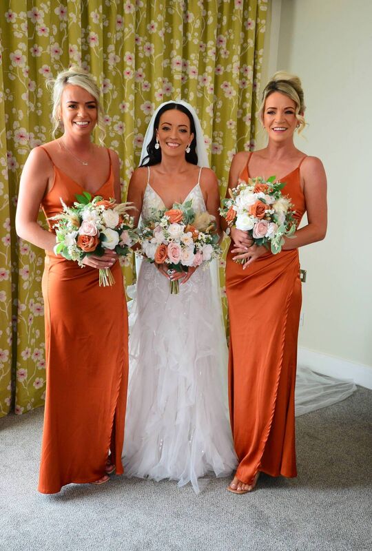 Gillian’s sisters were by her side as bridesmaids on the day.