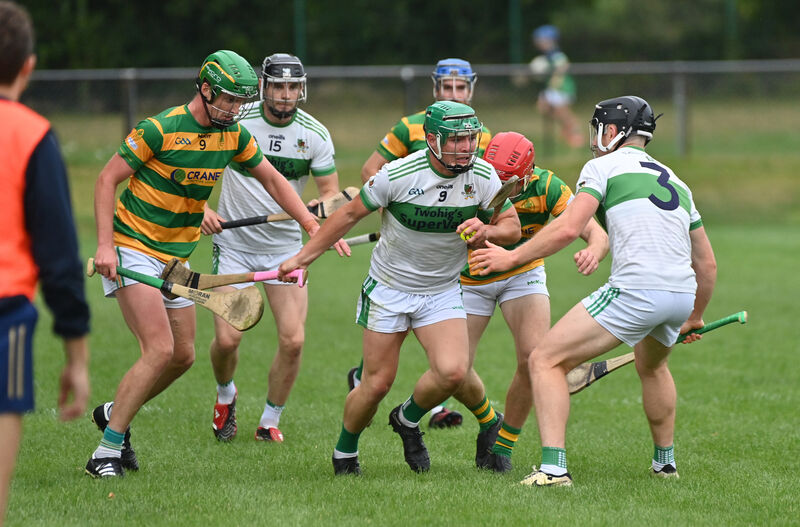 Kanturk's Brian O'Sullivan is tackled by Blackrock players David O'Farrell and Ryan Sweeney this year. Picture: Dan Linehan Kanturk's Brian O'Sullivan is tackled by Blackrock players David O'Farrell and Ryan Sweeney this year. Picture: Dan Linehan