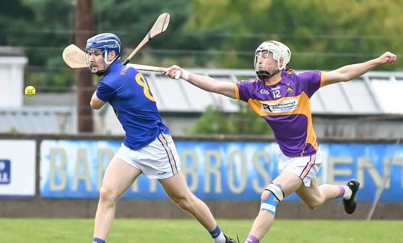  St Catherine's Sean O'Donoghue tries to hook St Finbarr's Conor McCarthy. Picture: David Keane.