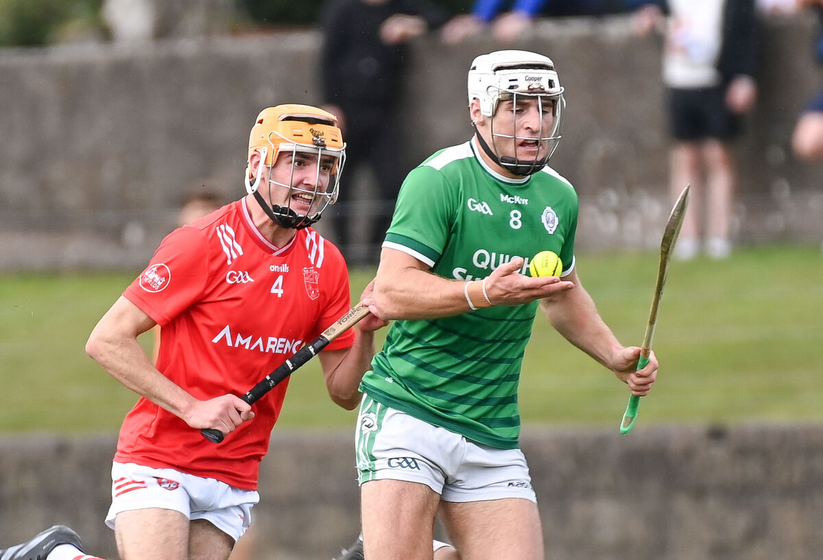 Ballincollig's Brian Keating tries to get away from Castlemartyr's Daragh Leahy. Picture: David Keane. Ballincollig's Brian Keating tries to get away from Castlemartyr's Daragh Leahy. Picture: David Keane.