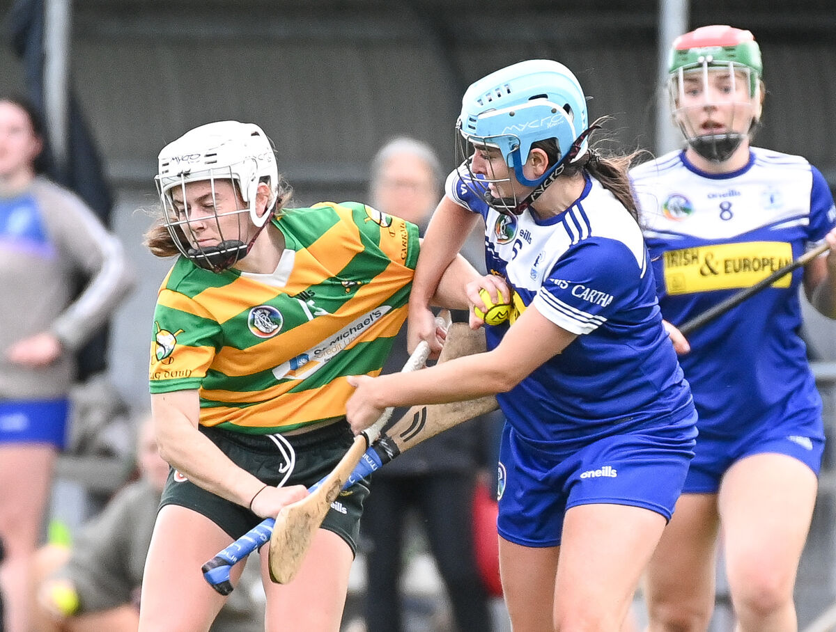 Inniscarra's Erin Looney in a tussle with Blackrock's Juliet O'Keeffe, during their Senior Camogie clash at Castle Road. Inniscarra's Erin Looney in a tussle with Blackrock's Juliet O'Keeffe, during their Senior Camogie clash at Castle Road.