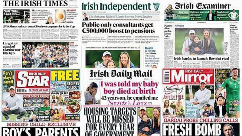 What the papers say: Monday's front pages What the papers say: Monday's front pages