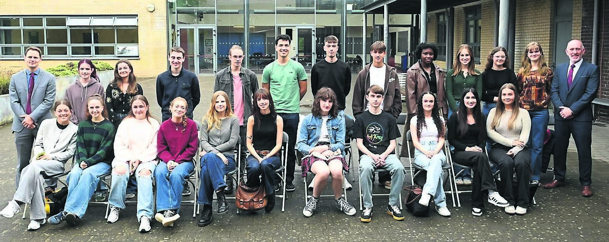 Ashton School leaving certificate students with deputy principal Richard Lester and principal Adrian Landen. The achievements of the group of 23 Leaving Certificate students were marked when they returned for a school assembly, where thye received presentations marking their achievements. The students achieved more than 500 CAO points, with seven attaining more than 600 points. Picture: Larry Cummins
Ashton School leaving certificate students with deputy principal Richard Lester and principal Adrian Landen. The achievements of the group of 23 Leaving Certificate students were marked when they returned for a school assembly, where thye received presentations marking their achievements. The students achieved more than 500 CAO points, with seven attaining more than 600 points. Picture: Larry Cummins