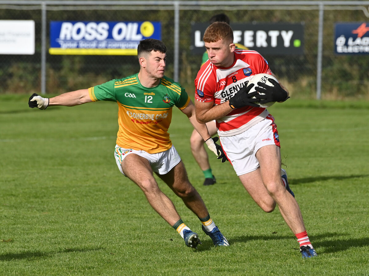 Neil O'Sullivan of Adrigole Boherbue's Gerry O'Sullivan. Picture: Dan Linehan Neil O'Sullivan of Adrigole Boherbue's Gerry O'Sullivan. Picture: Dan Linehan