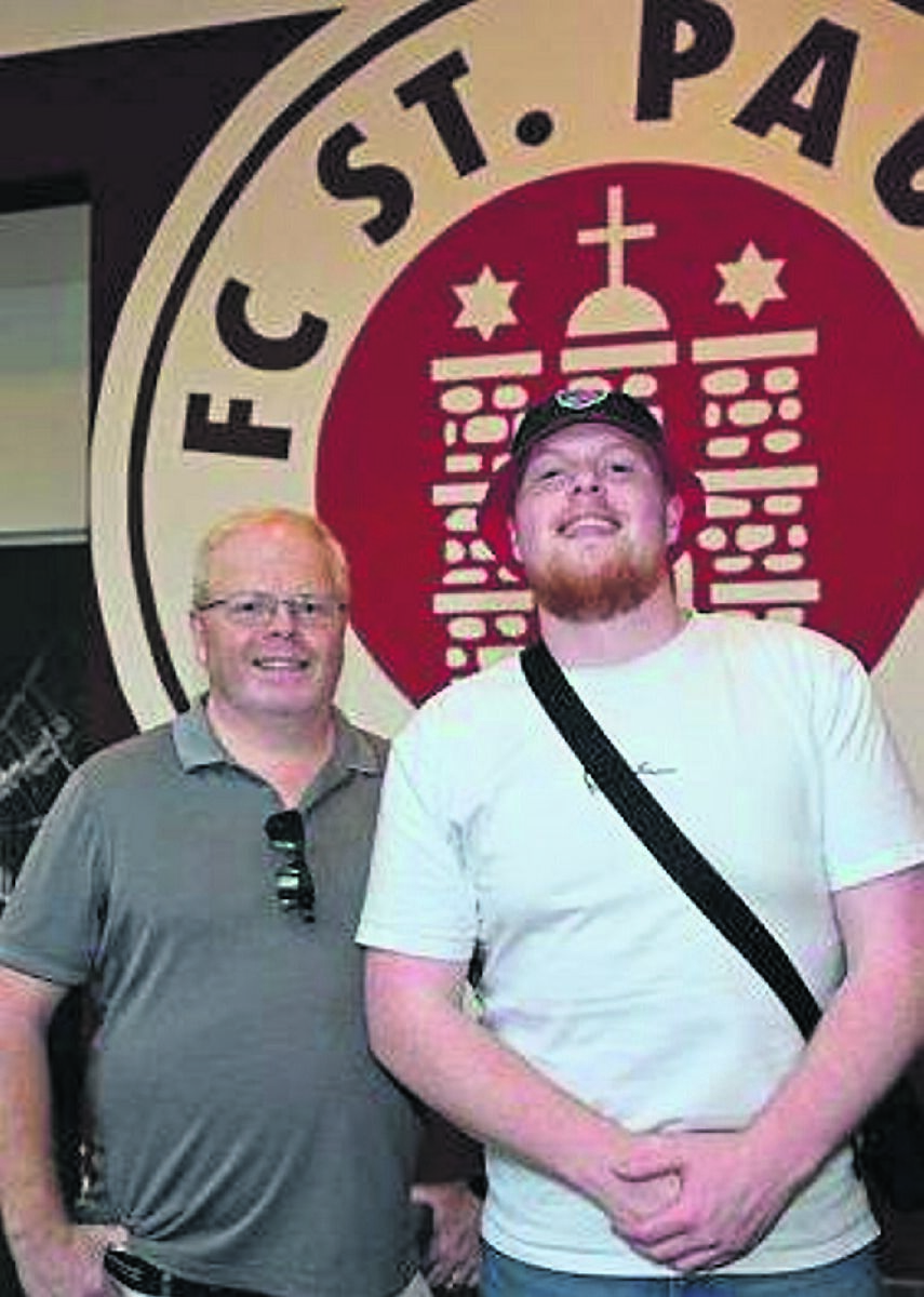 Eamonn O’Brien with his son Lorenzo at a soccer match at FC St Pauli in Hamburg. He is currently opening a new pub in the St Pauli area Eamonn O’Brien with his son Lorenzo at a soccer match at FC St Pauli in Hamburg. He is currently opening a new pub in the St Pauli area