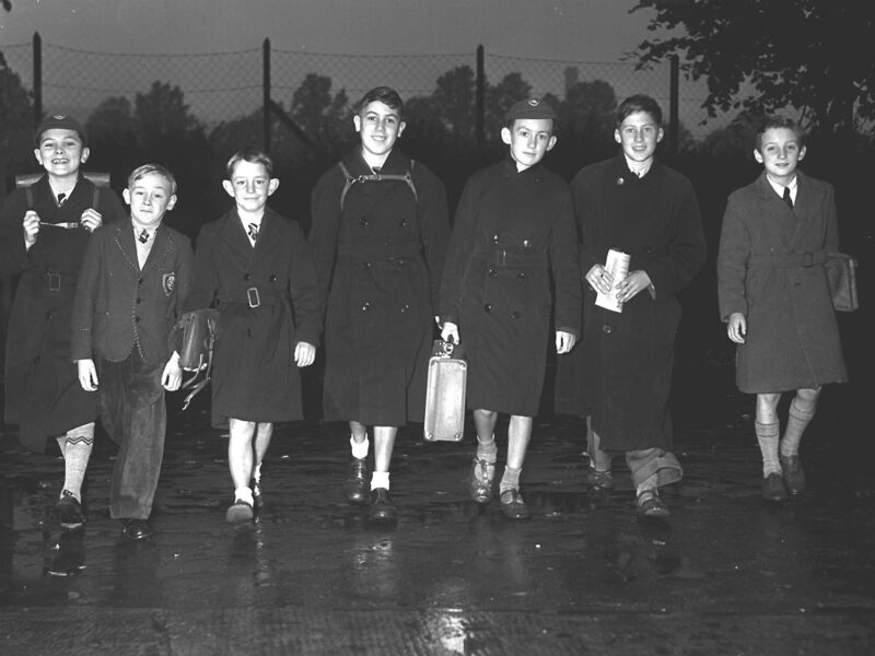 Boys go back to school for a new term at Presentation College, Cork , on September 17, 1956