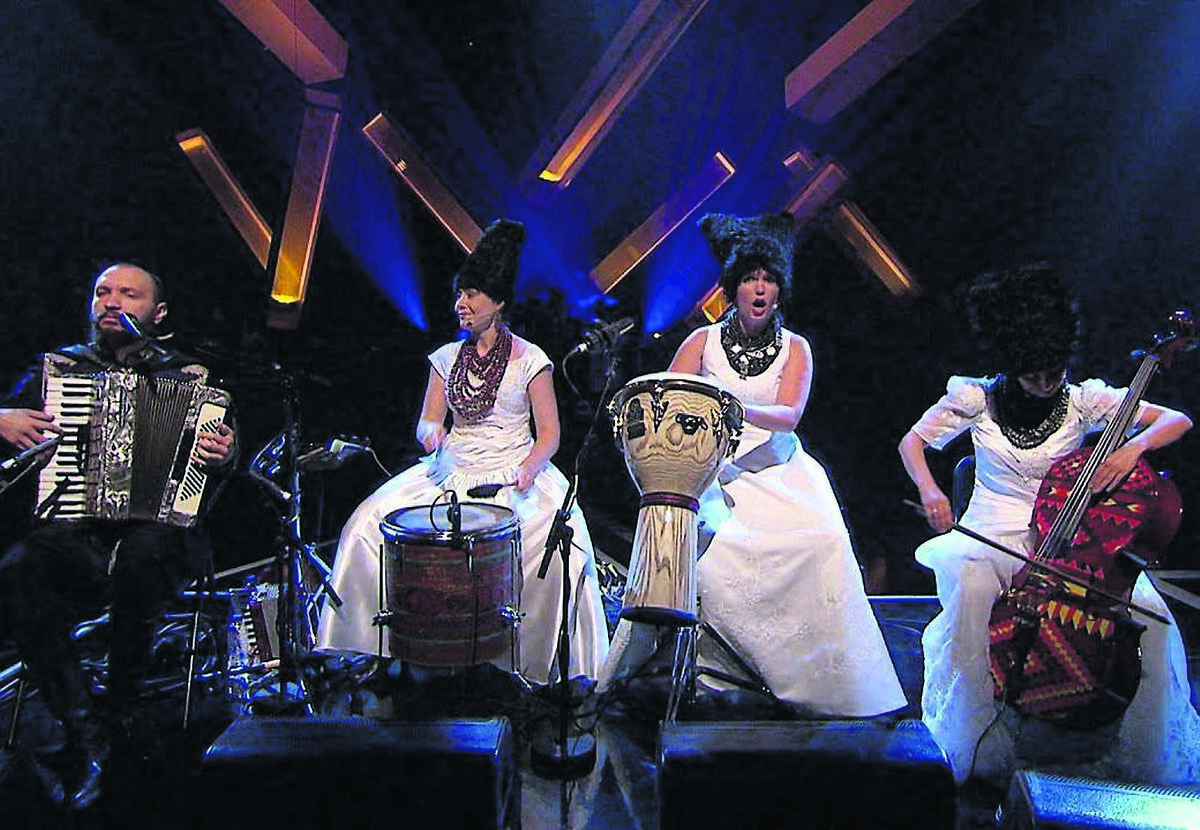 DakhaBrakha, a music quartet from Kyiv in Ukraine, perform in the Sounds From A Safe Harbour event on Sunday. DakhaBrakha, a music quartet from Kyiv in Ukraine, perform in the Sounds From A Safe Harbour event on Sunday.