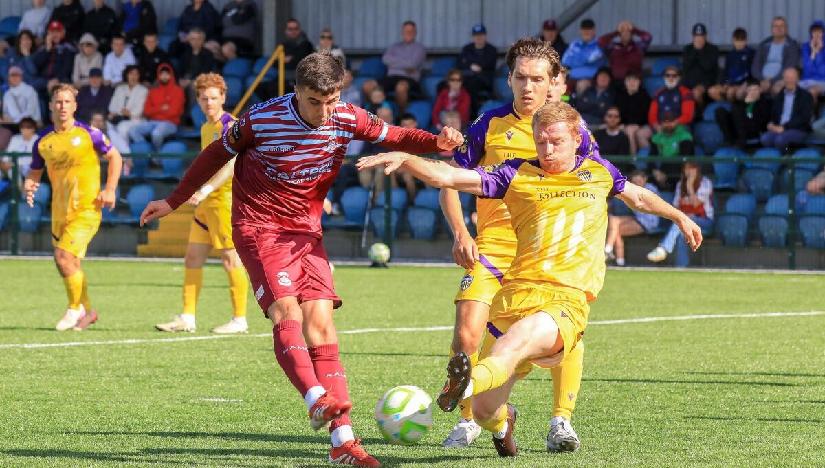 Wexford defender Cian Browne blocks a shot from Cobh's Barry Coffey during the SSE Airtricty First Division game between Cobh Ramblers and Wexford FC at St Colman's Park, Cobh, Co. Cork.- Picture: David Creedon Wexford defender Cian Browne blocks a shot from Cobh's Barry Coffey during the SSE Airtricty First Division game between Cobh Ramblers and Wexford FC at St Colman's Park, Cobh, Co. Cork.- Picture: David Creedon