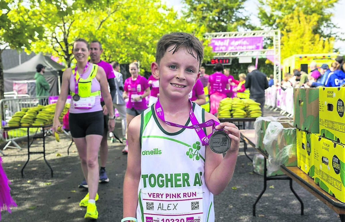 Alex McHugh from Togher AC taking part in the Very Pink Run in MTU Bishopstown on Sunday. Over 2,500 men, women and children and some well-known personalities, ran, walked, or scooted around the course on the run in aid of Breast Cancer Ireland. Picture: Kieran Ryan Benson
Alex McHugh from Togher AC taking part in the Very Pink Run in MTU Bishopstown on Sunday. Over 2,500 men, women and children and some well-known personalities, ran, walked, or scooted around the course on the run in aid of Breast Cancer Ireland. Picture: Kieran Ryan Benson