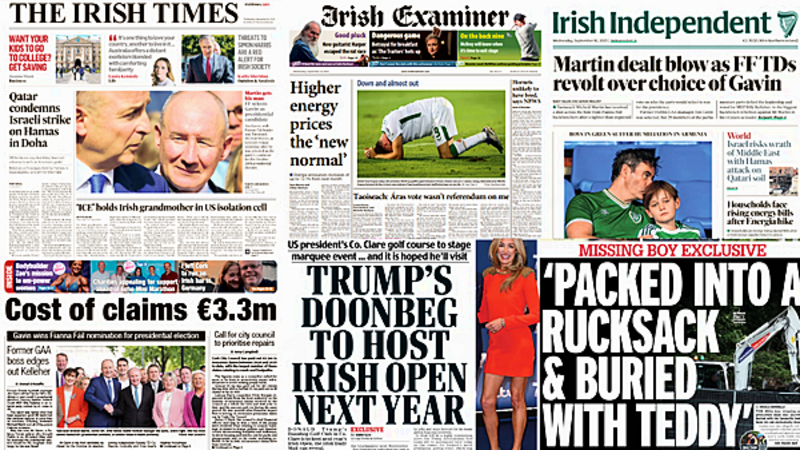 What the papers say: Wednesday's front pages What the papers say: Wednesday's front pages