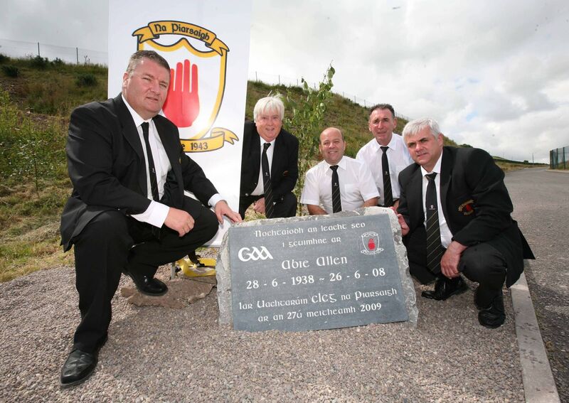 Na Piarsaigh executive committee, John O'Leary, Denis O'Neill, Roy Cooke, Bill Kelleher and Michael Higgins at Na Piarsaigh for the unveiling of a plaque and naming the new pitch in memory of Abie Allen in 2009. Picture: Darragh Kane