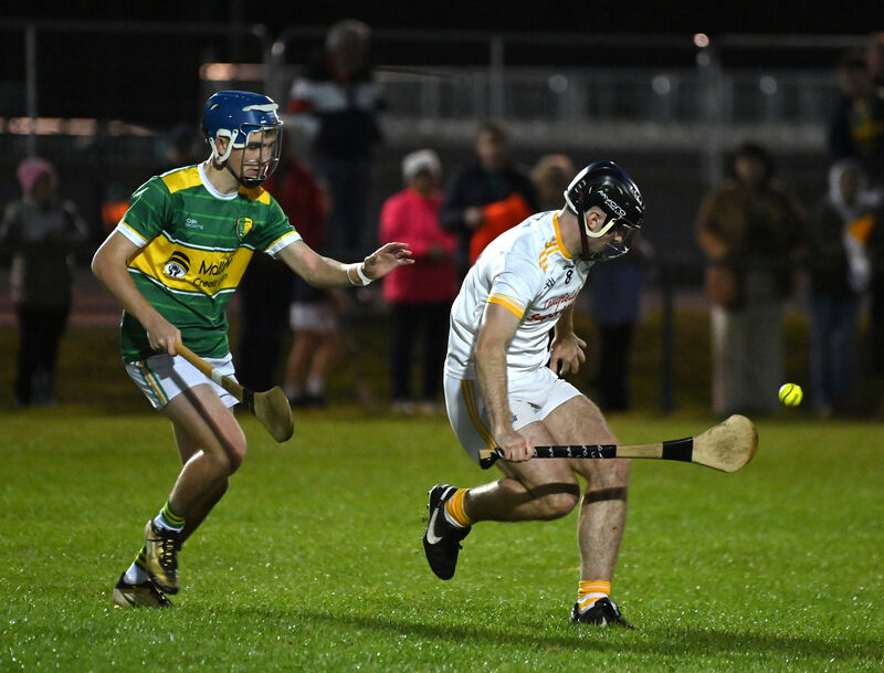  Jack Morrissey of Shandrum and Bandon's Joe Heverin contest possession. Picture: Dan Linehan
