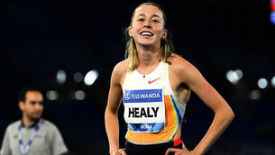 Sarah Healy celebrates winning the race 6/6/2025