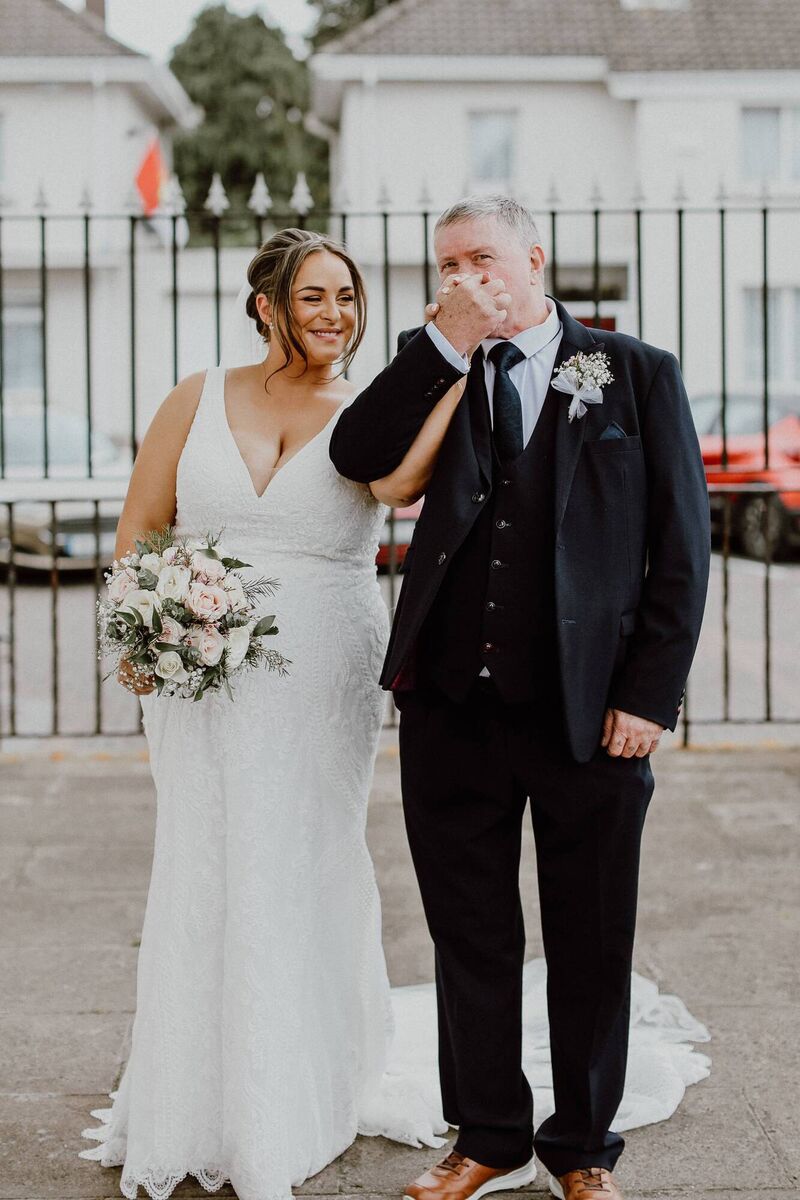 Tracey with her father Pat ahead of the ceremony.  Tracey with her father Pat ahead of the ceremony.