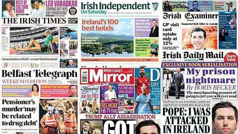 What the papers say: Saturday's front pages
