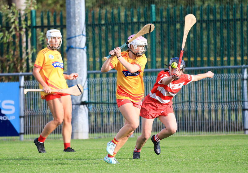 Éire Óg's Erin Healy clears from Courcey Rovers' Orla Twomey at Castle Road. Picture: David Creedon Éire Óg's Erin Healy clears from Courcey Rovers' Orla Twomey at Castle Road. Picture: David Creedon