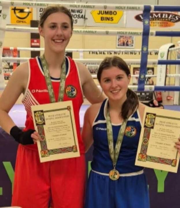 Claire Crowley, St Martha's and Abby Murray, Muskerry BC, both won under 17 Irish boxing titles over the weekend  JW Claire Crowley, St Martha's and Abby Murray, Muskerry BC, both won under 17 Irish boxing titles over the weekend  JW